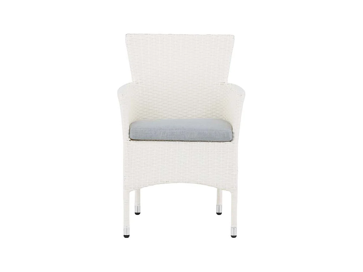 Malina chaise de jardin avec coussin de jardin blanc.