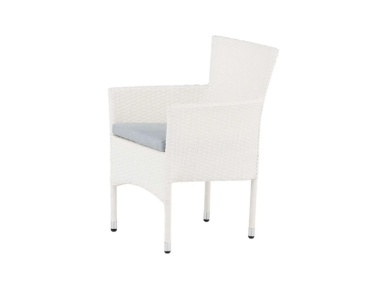Malina chaise de jardin avec coussin de jardin blanc.