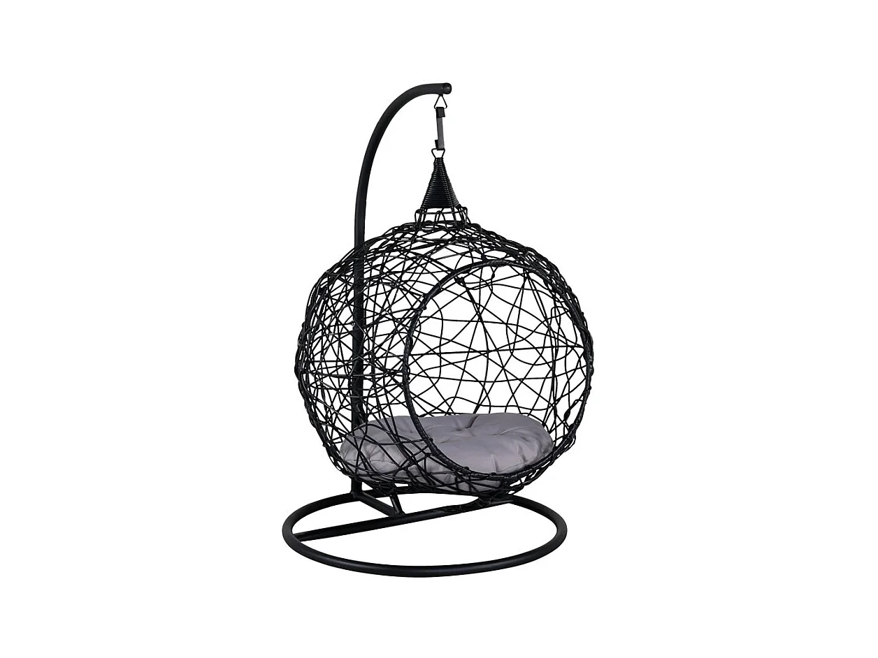 Lexi Chaise de jardin suspendue pour les enfants en noir.