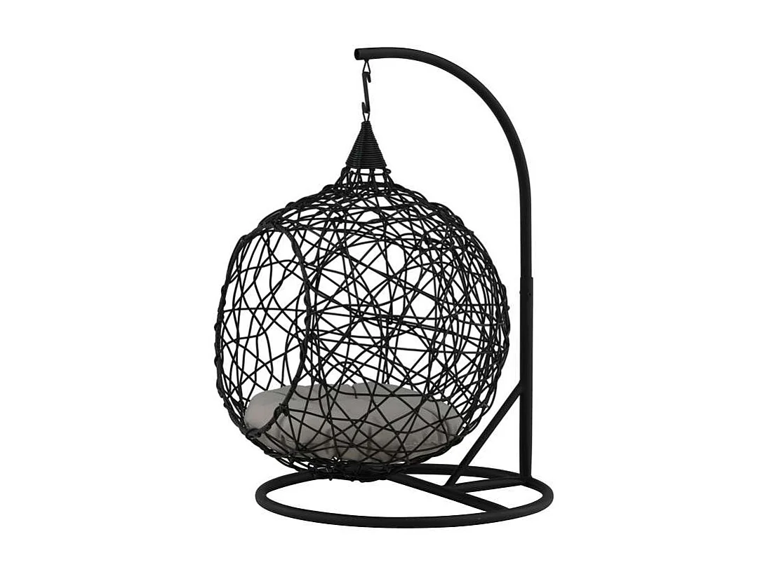 Lexi Chaise de jardin suspendue pour les enfants en noir.