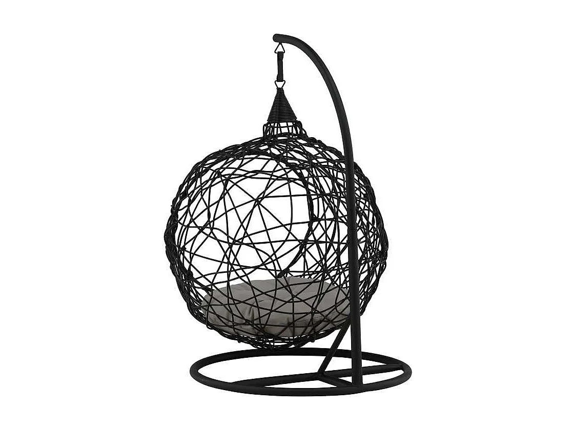 Lexi Chaise de jardin suspendue pour les enfants en noir.