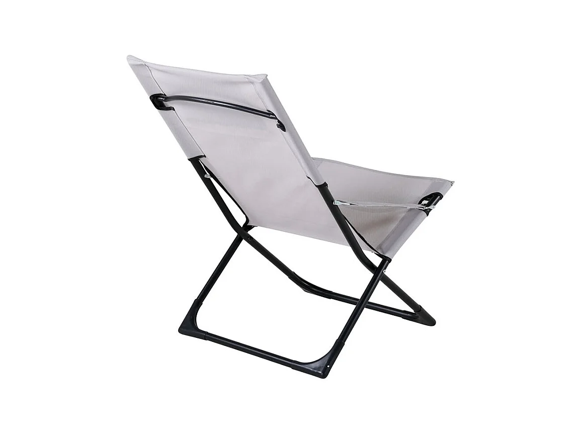 Seville Chaise longue de jardin, chaise de plage pliante, gris.