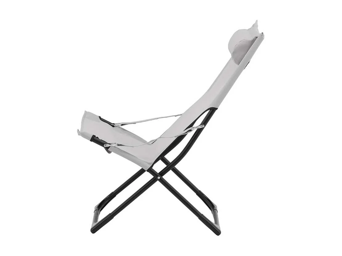 Seville Chaise longue de jardin, chaise de plage pliante, gris.