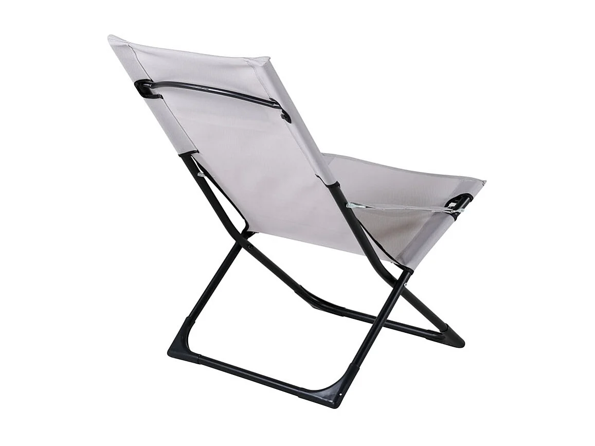 Seville Chaise longue de jardin, chaise de plage pliante, gris.