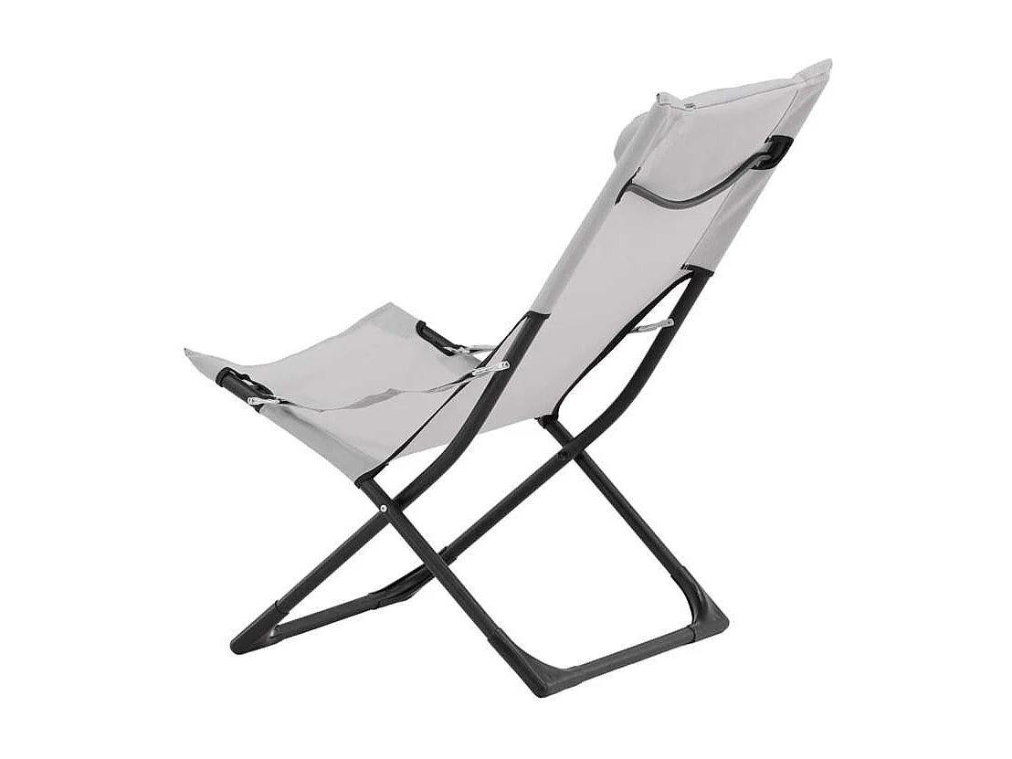 Seville Chaise longue de jardin, chaise de plage pliante, gris.