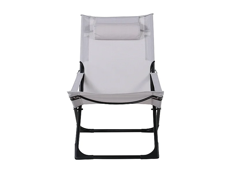Seville tuinligstoel, opvouwbare strandstoel grijs.
