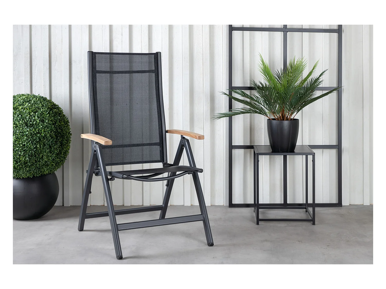Panama Gartenstuhl einstellbar schwarz.