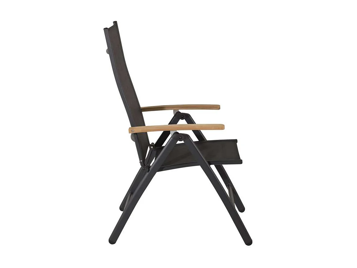 Panama Gartenstuhl einstellbar schwarz.
