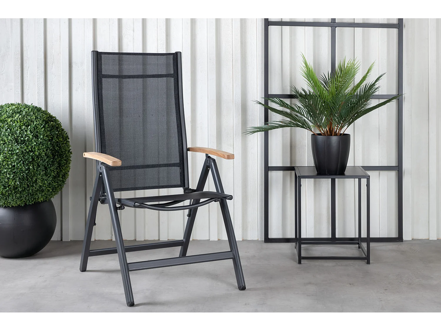Panama Gartenstuhl einstellbar schwarz.