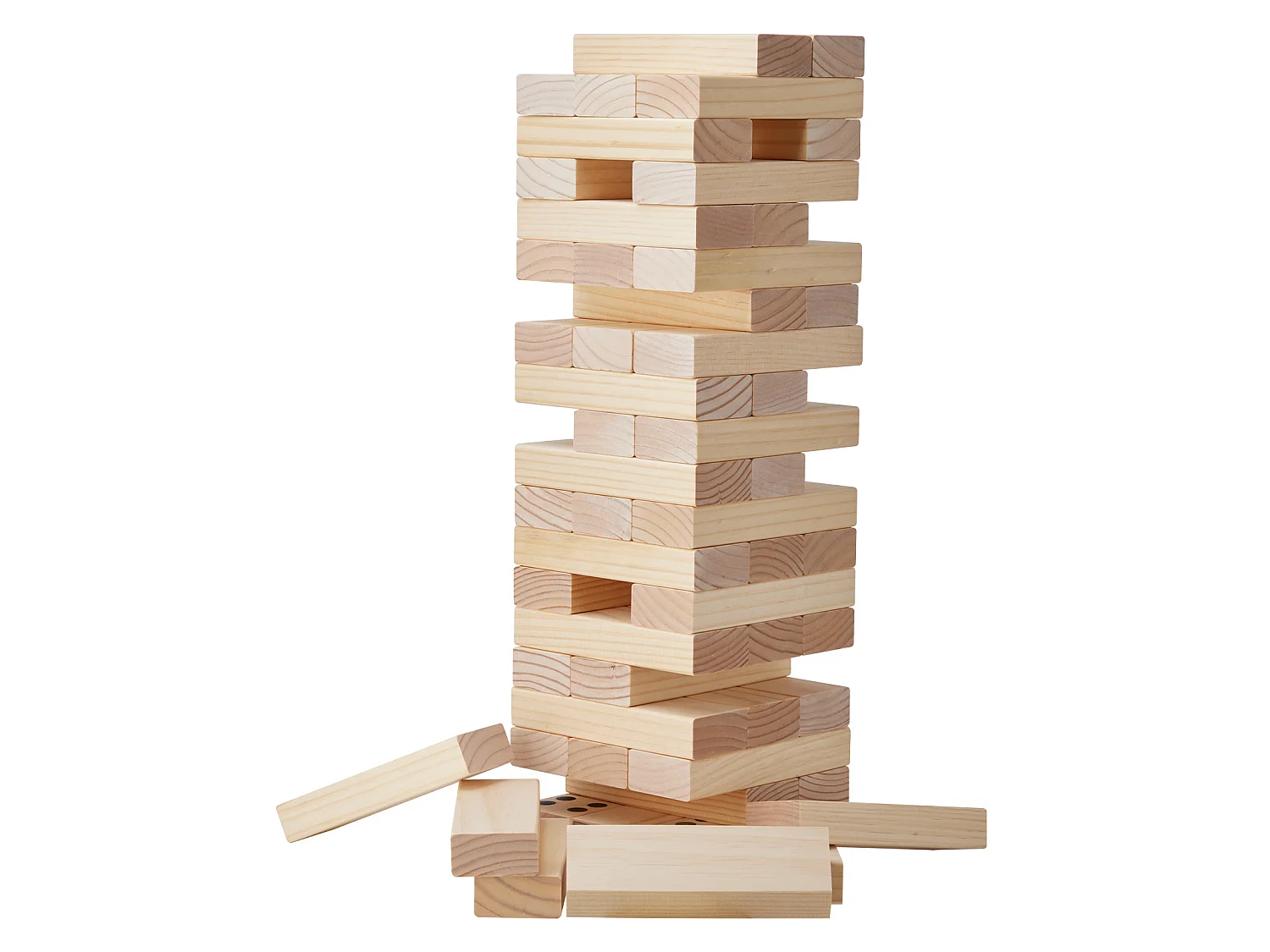 Jouet en Bois à Bascule SucceBuy, 60 Blocs, Tour Géante à Bascule, Bois de Pin, Sac