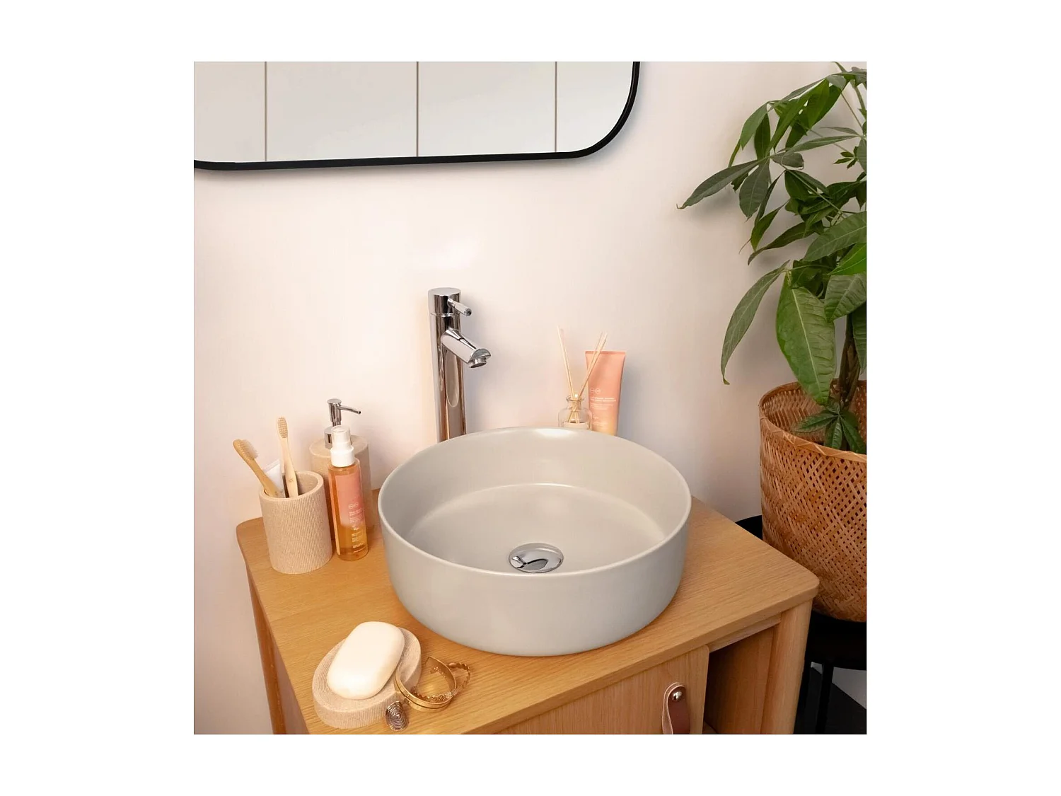 Lavabo da appoggio tondo 36 x 36 cm DIEGO