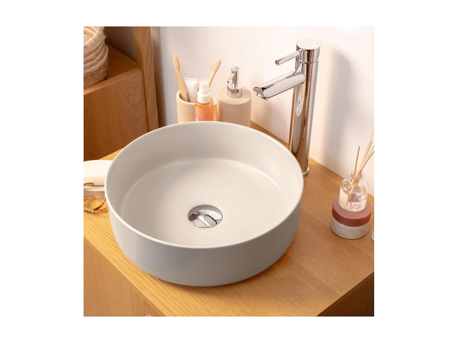 Lavabo da appoggio tondo 36 x 36 cm DIEGO