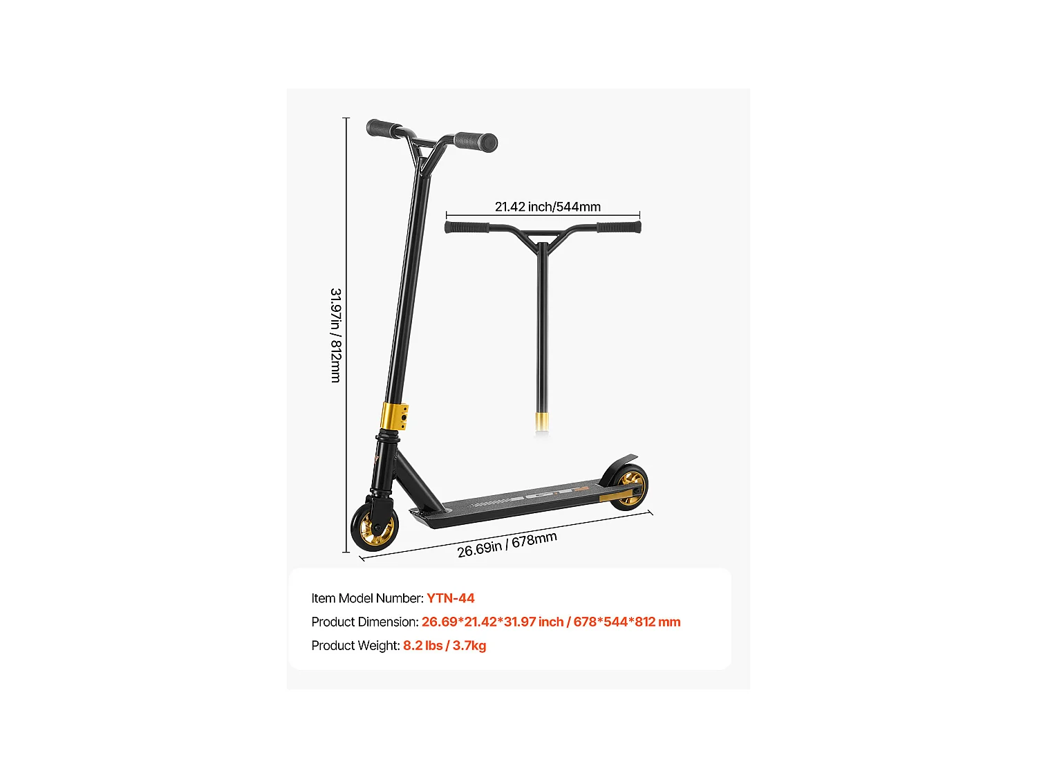 Trottinette Acrobatique SucceBuy, Trottinettes de Rue pour Enfants et Adultes, Plateau Léger