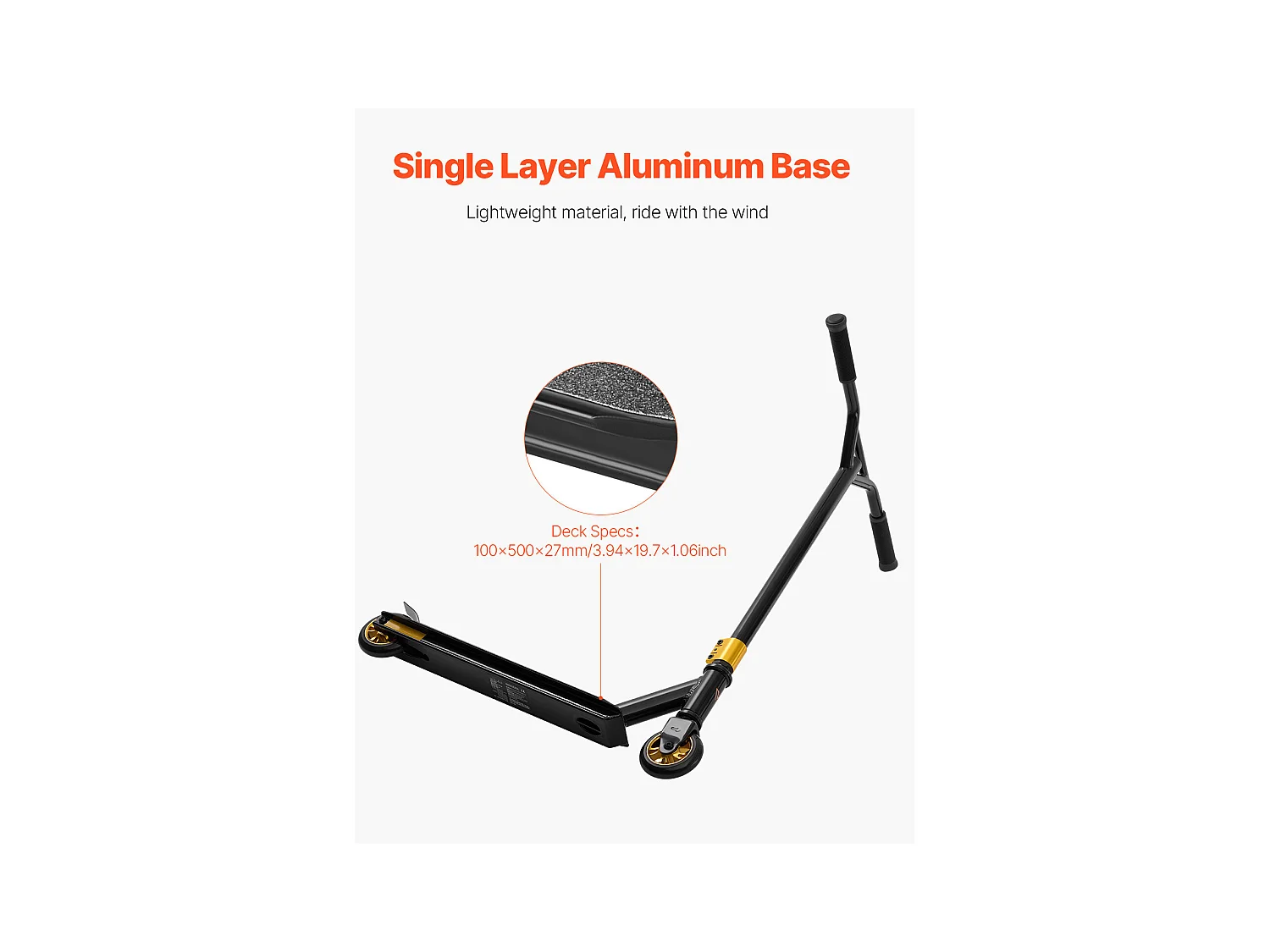 Trottinette Acrobatique SucceBuy, Trottinettes de Rue pour Enfants et Adultes, Plateau Léger