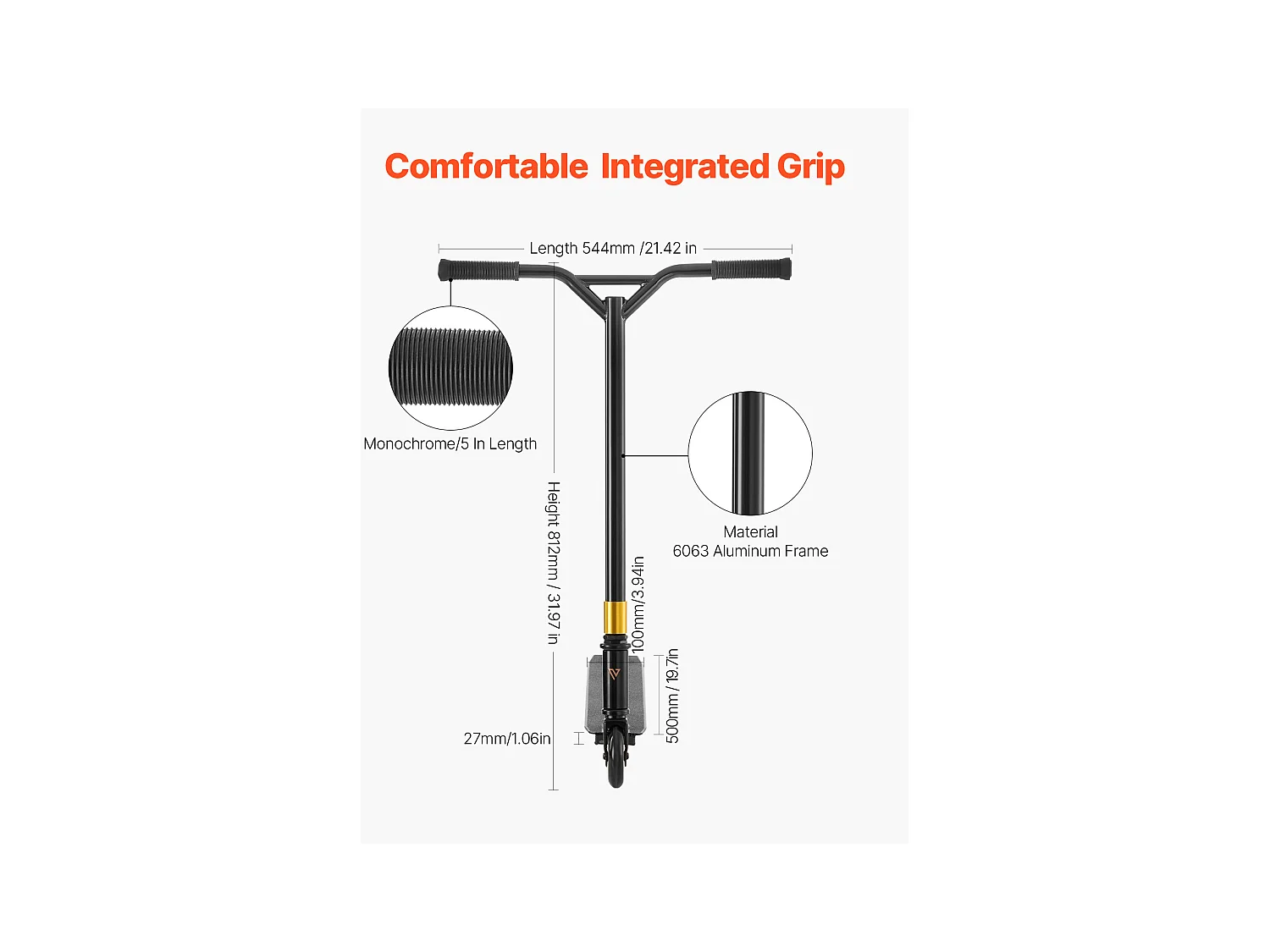 Trottinette Acrobatique SucceBuy, Trottinettes de Rue pour Enfants et Adultes, Plateau Léger