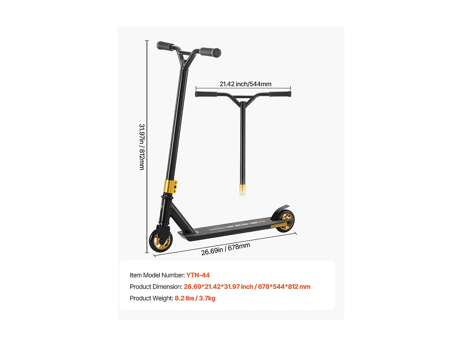 Trottinette Acrobatique SucceBuy, Trottinettes de Rue pour Enfants et Adultes, Plateau Léger