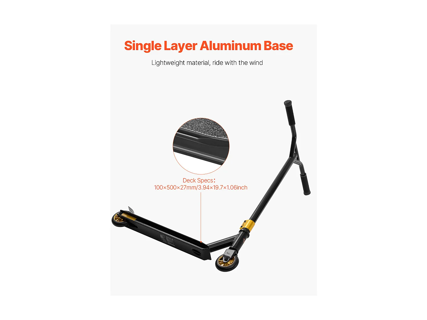 Trottinette Acrobatique SucceBuy, Trottinettes de Rue pour Enfants et Adultes, Plateau Léger