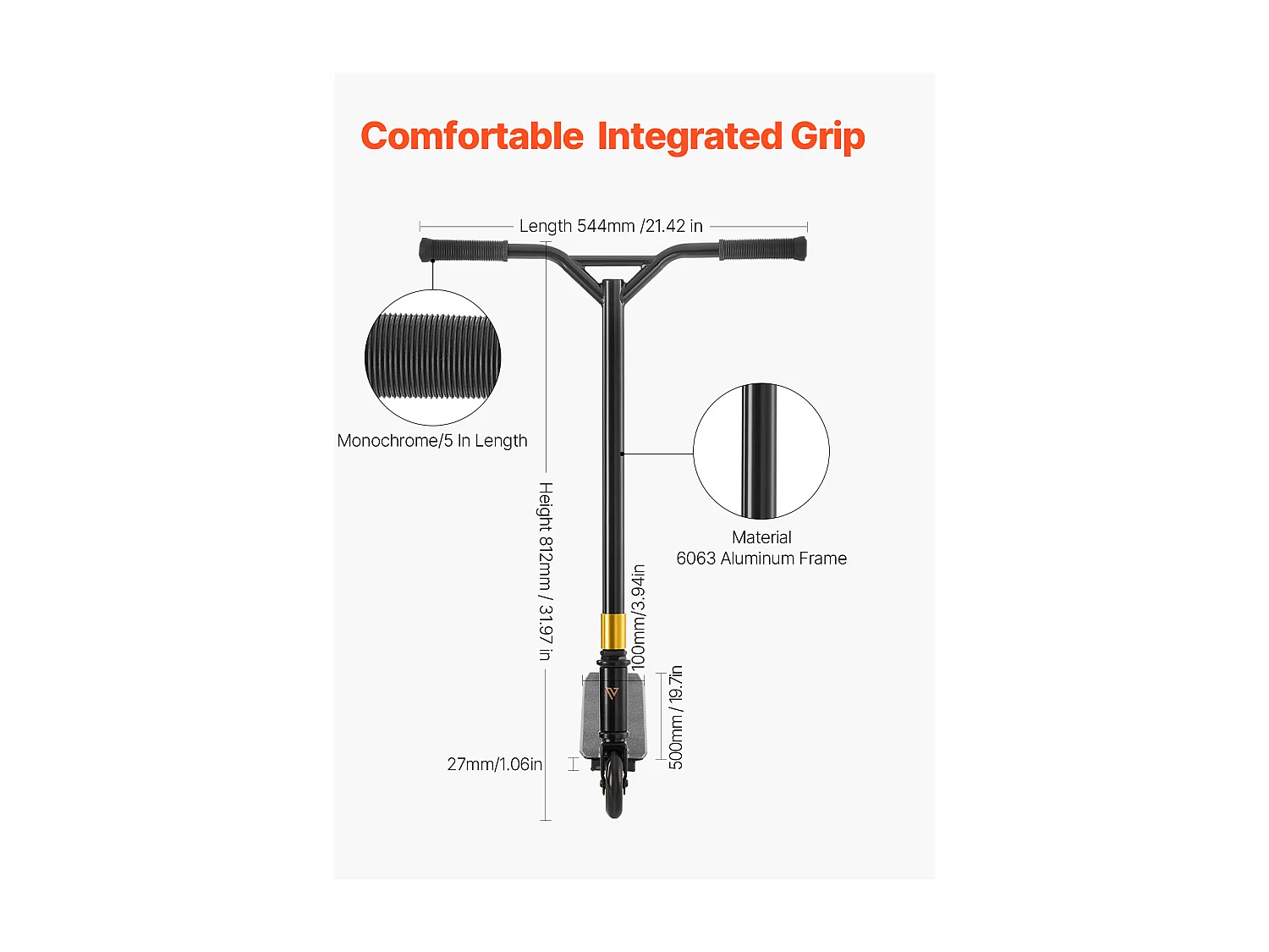 Trottinette Acrobatique SucceBuy, Trottinettes de Rue pour Enfants et Adultes, Plateau Léger