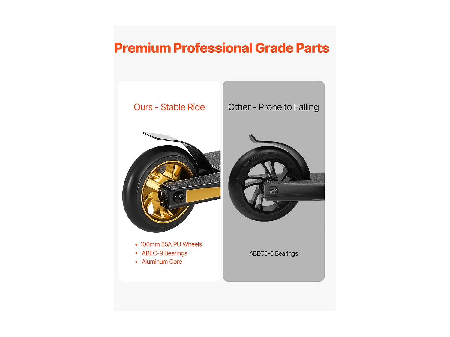 Trottinette Acrobatique SucceBuy, Trottinettes de Rue pour Enfants et Adultes, Plateau Léger