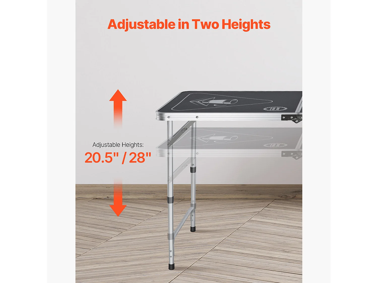 Stół do Beer-Pong Zwijany SucceBuy, 2,4 m, Przenośna Gra na Imprezę z Ręczką, do Biura, na Imprezę, w Podróż i na Kemping