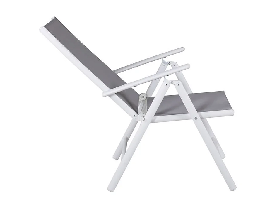Break Chaise de jardin réglable, 5 positions, blanc, gris.