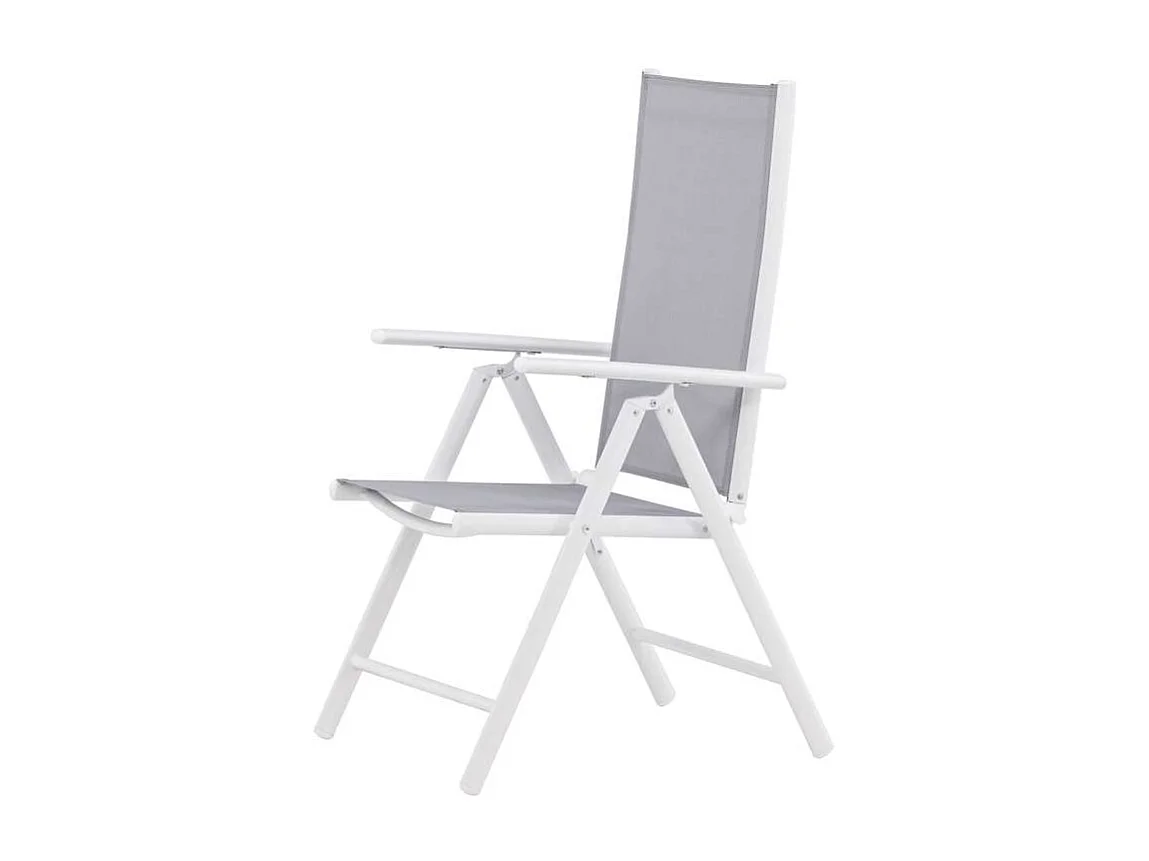 Break Chaise de jardin réglable, 5 positions, blanc, gris.