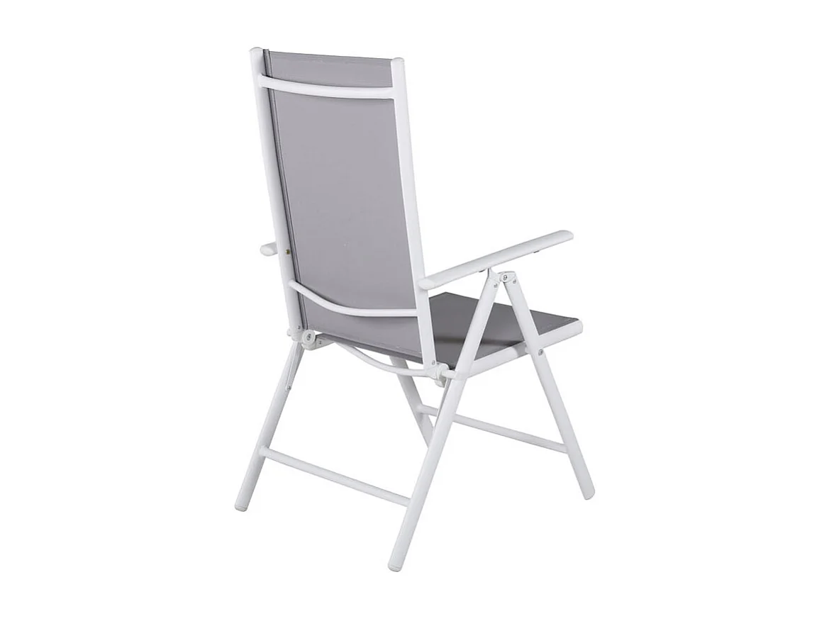 Break Chaise de jardin réglable, 5 positions, blanc, gris.