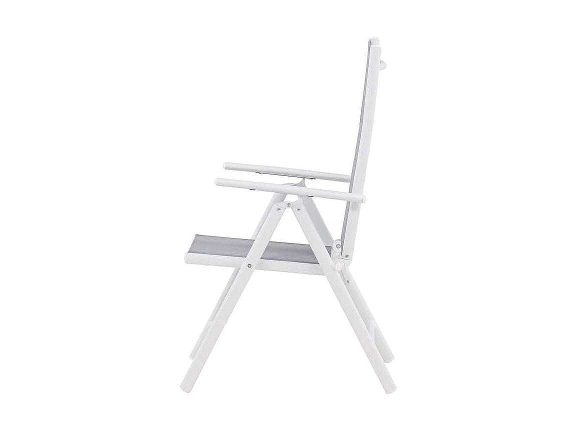 Break Chaise de jardin réglable, 5 positions, blanc, gris.