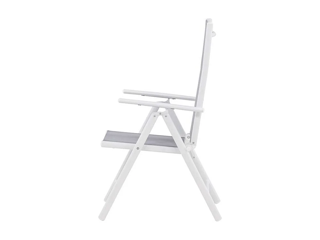 Break Chaise de jardin réglable, 5 positions, blanc, gris.