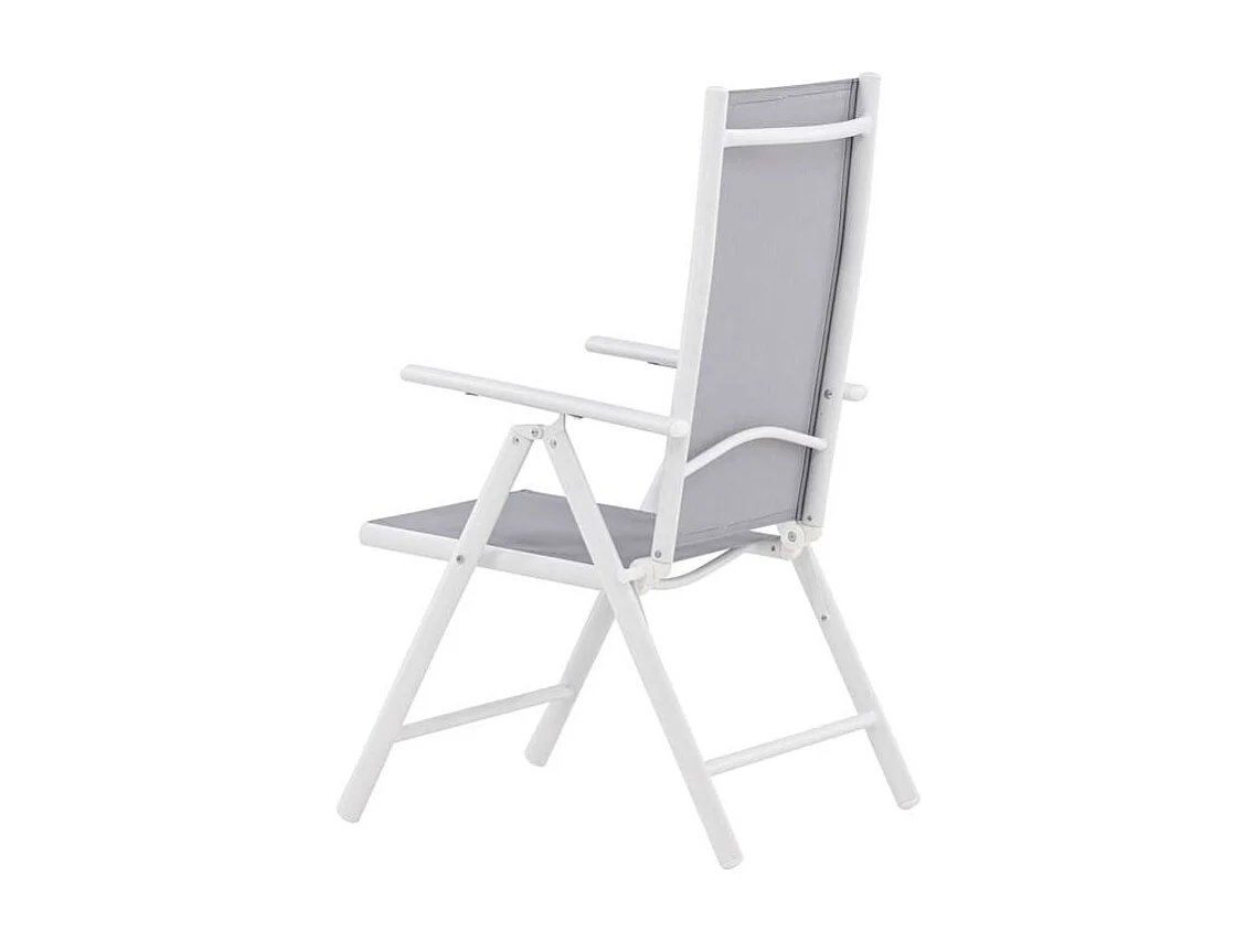 Break Chaise de jardin réglable, 5 positions, blanc, gris.