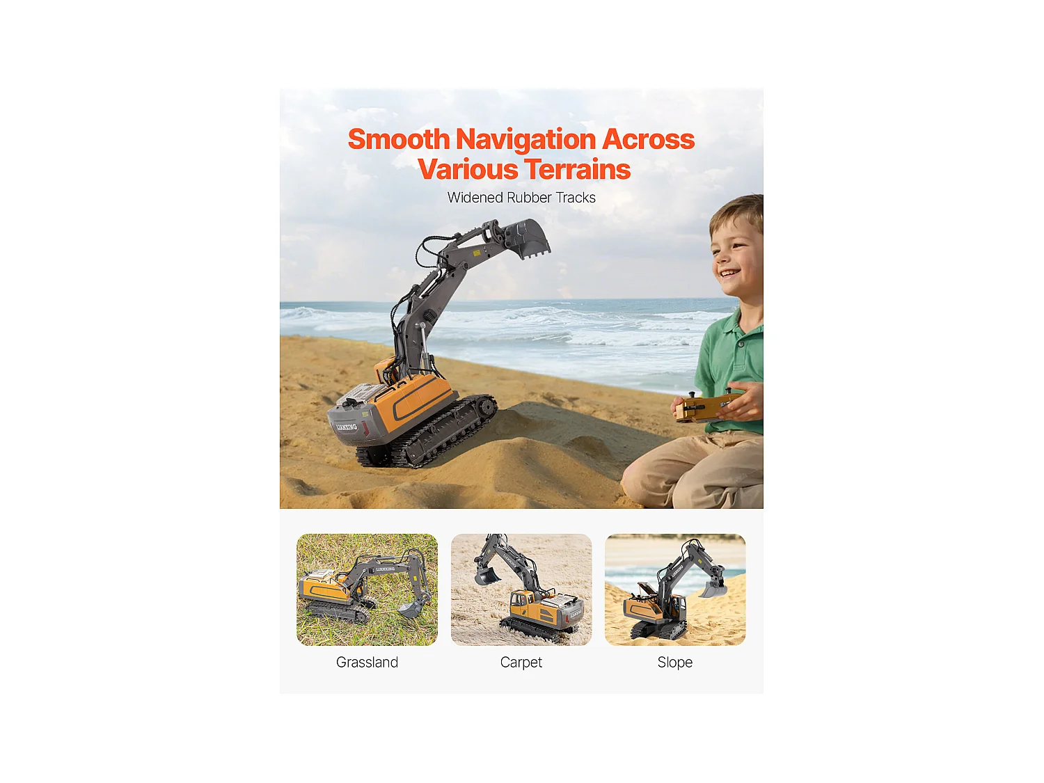 Op Afstand Bestuurbare Graafmachine SucceBuy, RC-Speelgoedgraafmachine met 11 Kanalen, Schaal 1:20