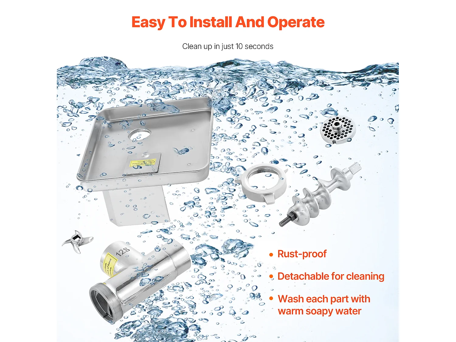 Hachoir à Viande Électrique Commercial SucceBuy, Trancheuse de 5 kg /Minute et Fabricant de Stuffer de Saucisse