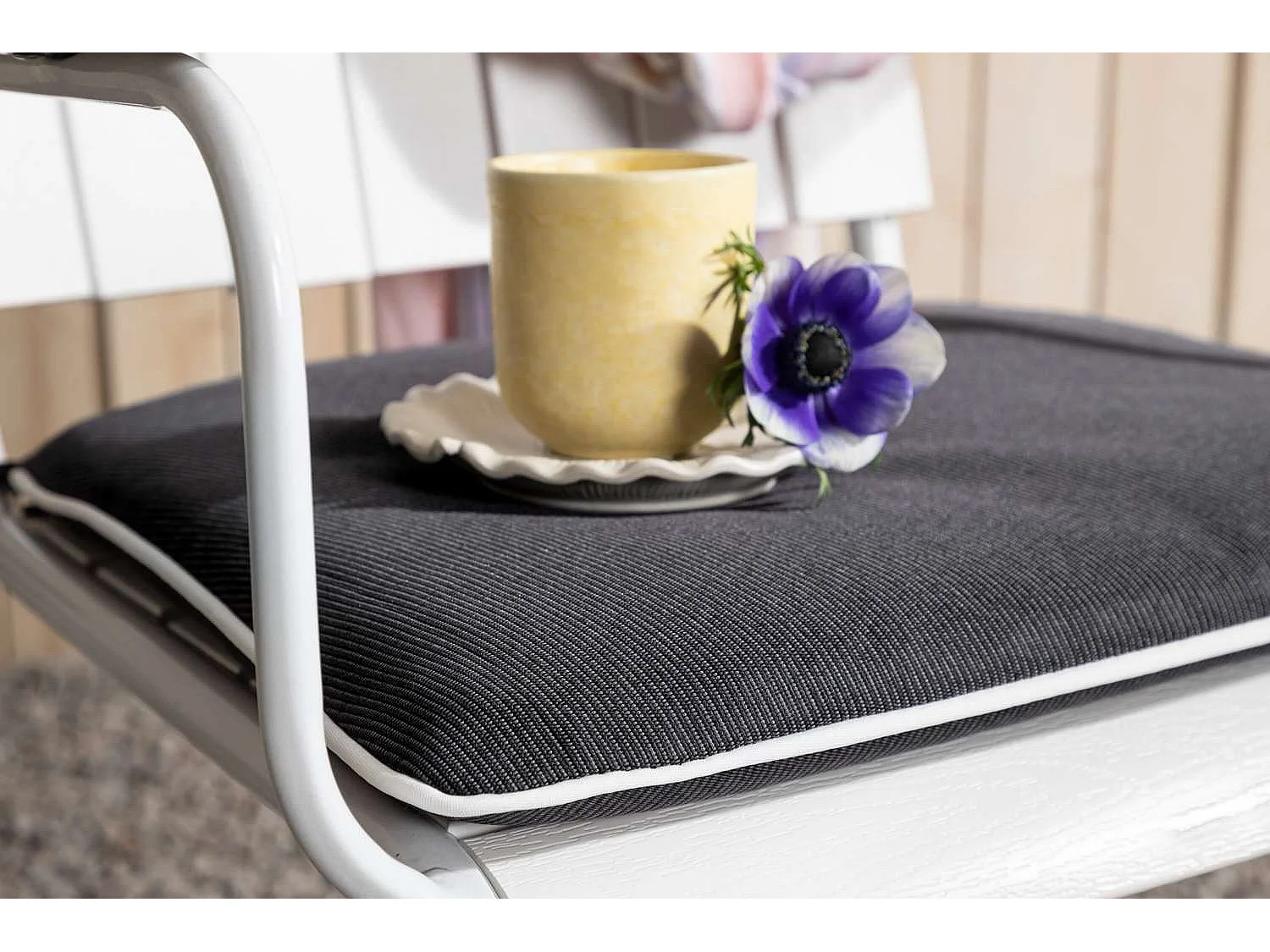 Holmsund coussin de siège pour chaise de jardin gris.