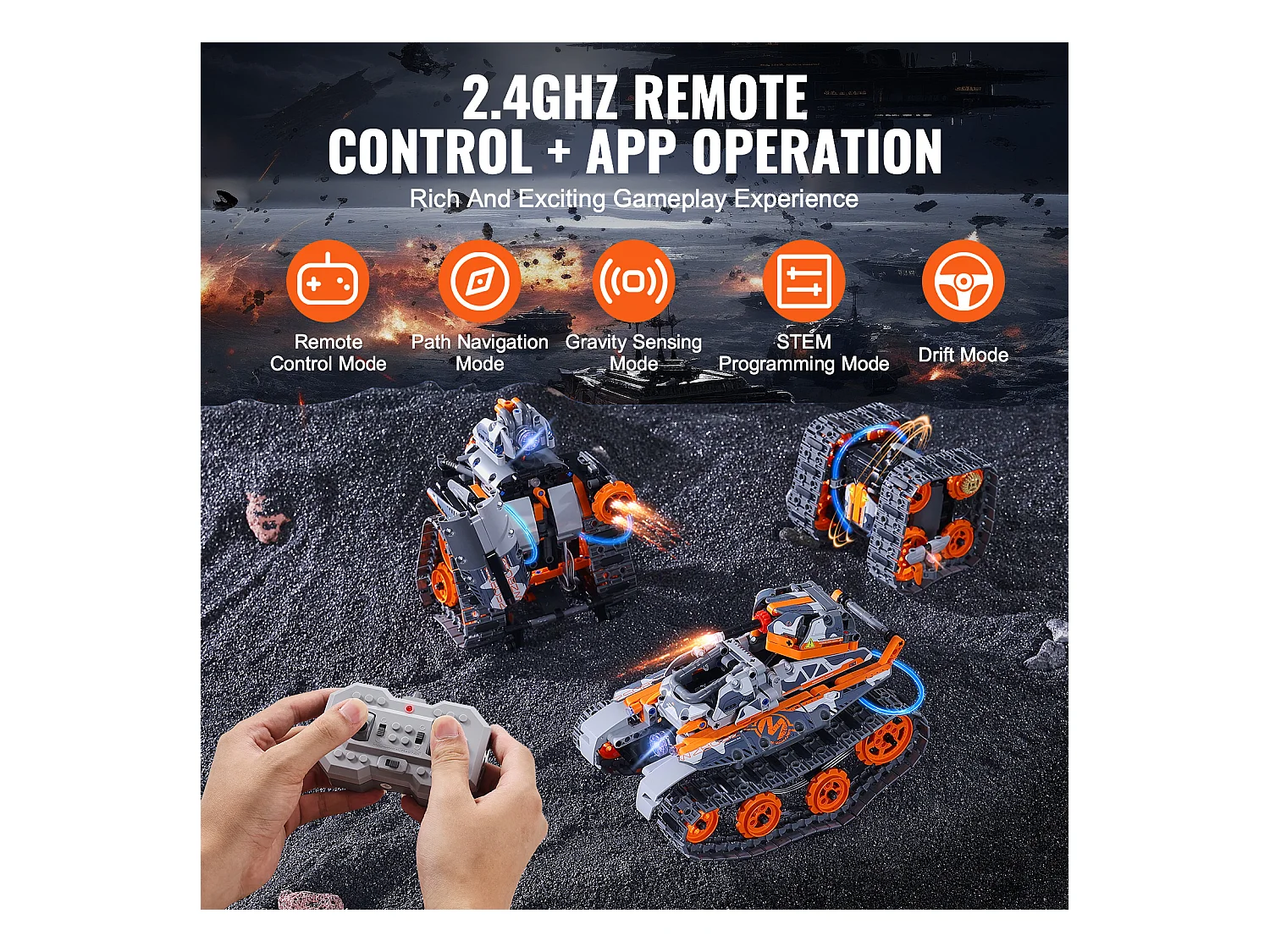 Jouets de Construction STEM SucceBuy, pour Enfants, 5 en 1, 554 Pièces, Ensemble de Construction RC