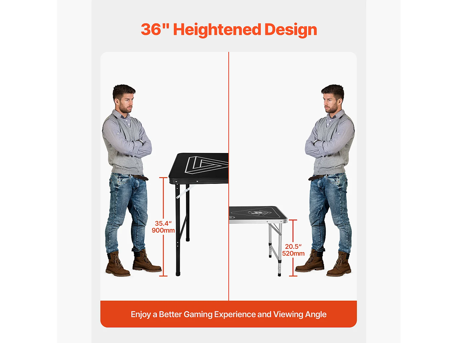 Stół do Beer-Pong Zwijany Portatywny SucceBuy, 2,4 m, z Ręczkami do Biura, na Imprezę, w Podróż i na Kemping