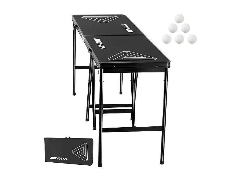 Stół do Beer-Pong Zwijany Portatywny SucceBuy, 2,4 m, z Ręczkami do Biura, na Imprezę, w Podróż i na Kemping