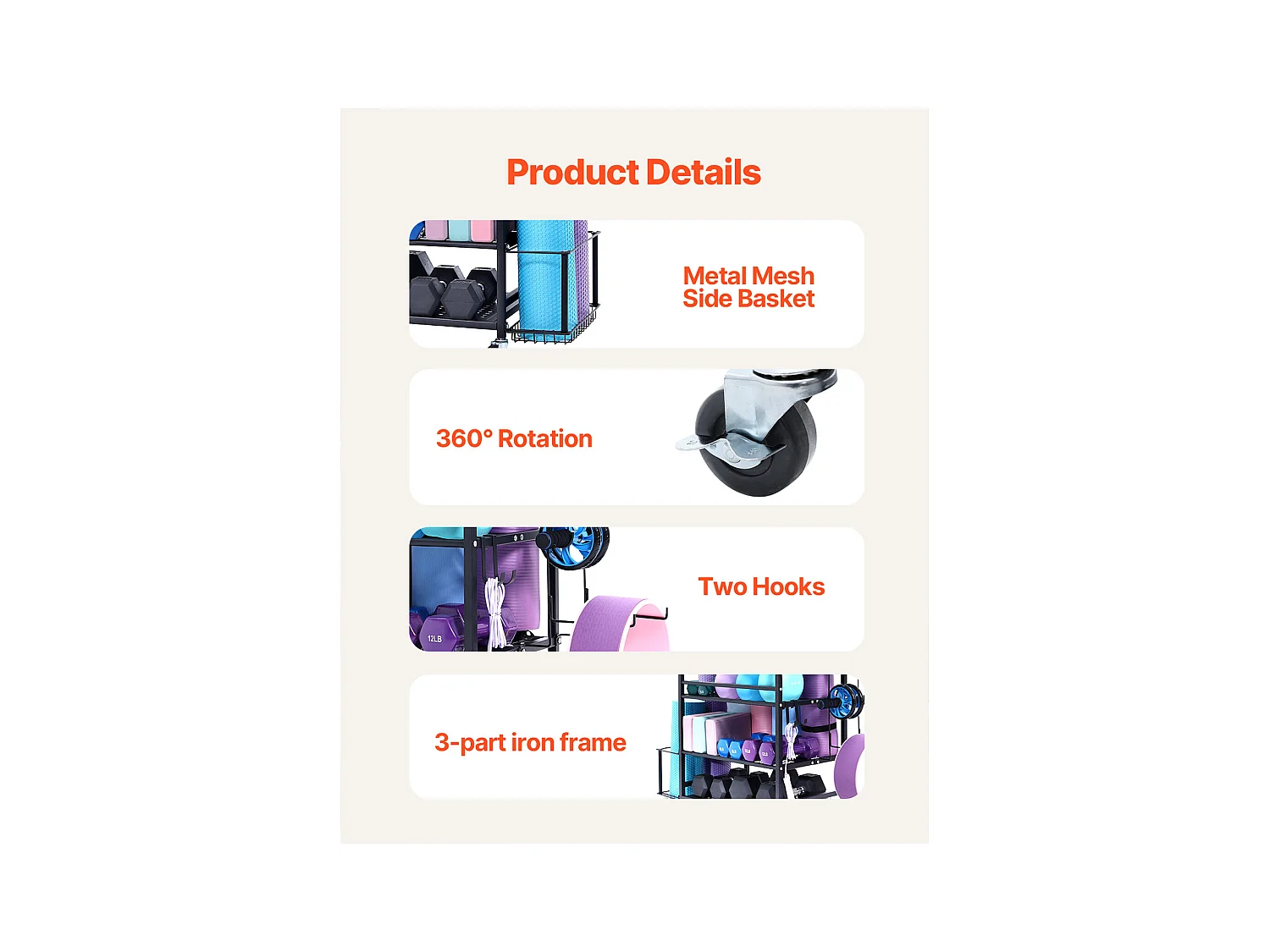 Yoga-Houder SucceBuy, Organizer voor Fitnessapparatuur voor Thuis, Gewichtshouder voor Halters