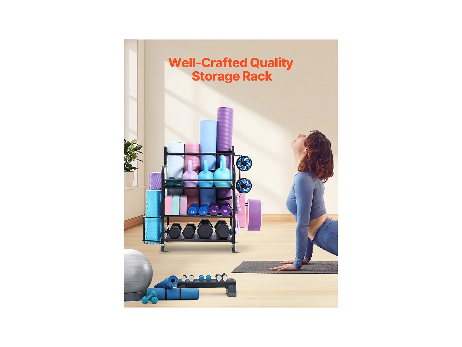 Yoga-Houder SucceBuy, Organizer voor Fitnessapparatuur voor Thuis, Gewichtshouder voor Halters