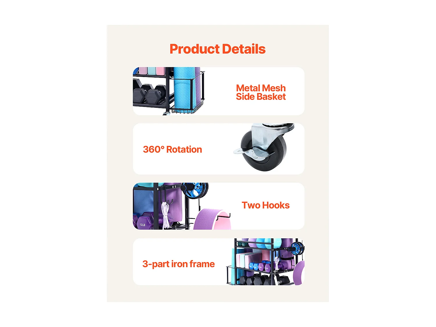 Support de Yoga Organisateur SucceBuy, Organiseur d'Équipement de Gym à Domicile, Support de Poids pour Haltères