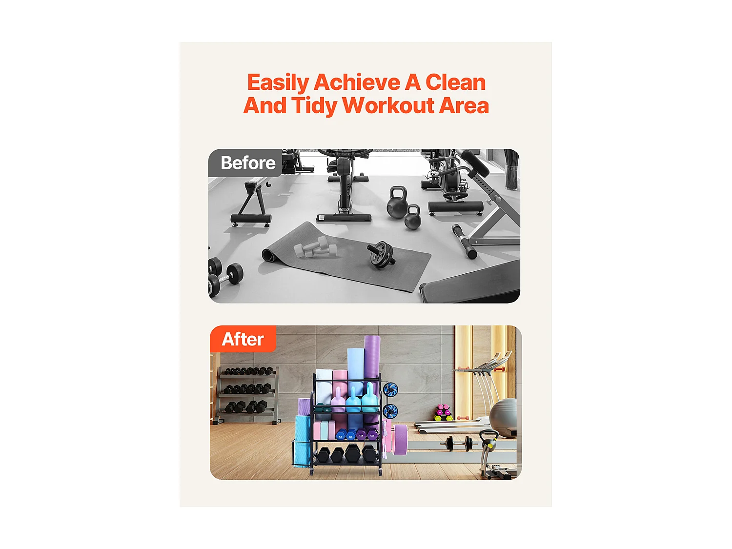 Support de Yoga Organisateur SucceBuy, Organiseur d'Équipement de Gym à Domicile, Support de Poids pour Haltères