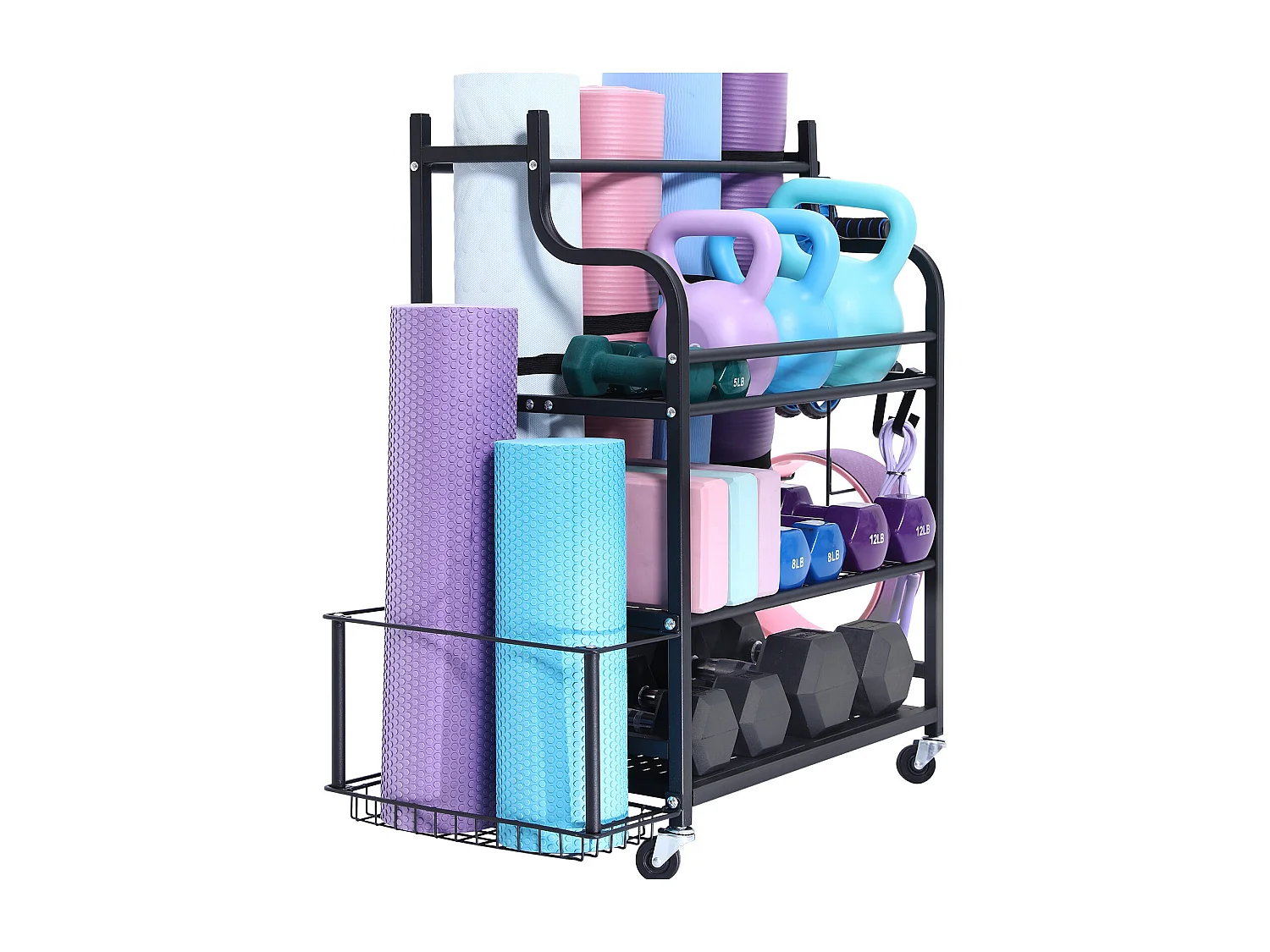 Support de Yoga Organisateur SucceBuy, Organiseur d'Équipement de Gym à Domicile, Support de Poids pour Haltères