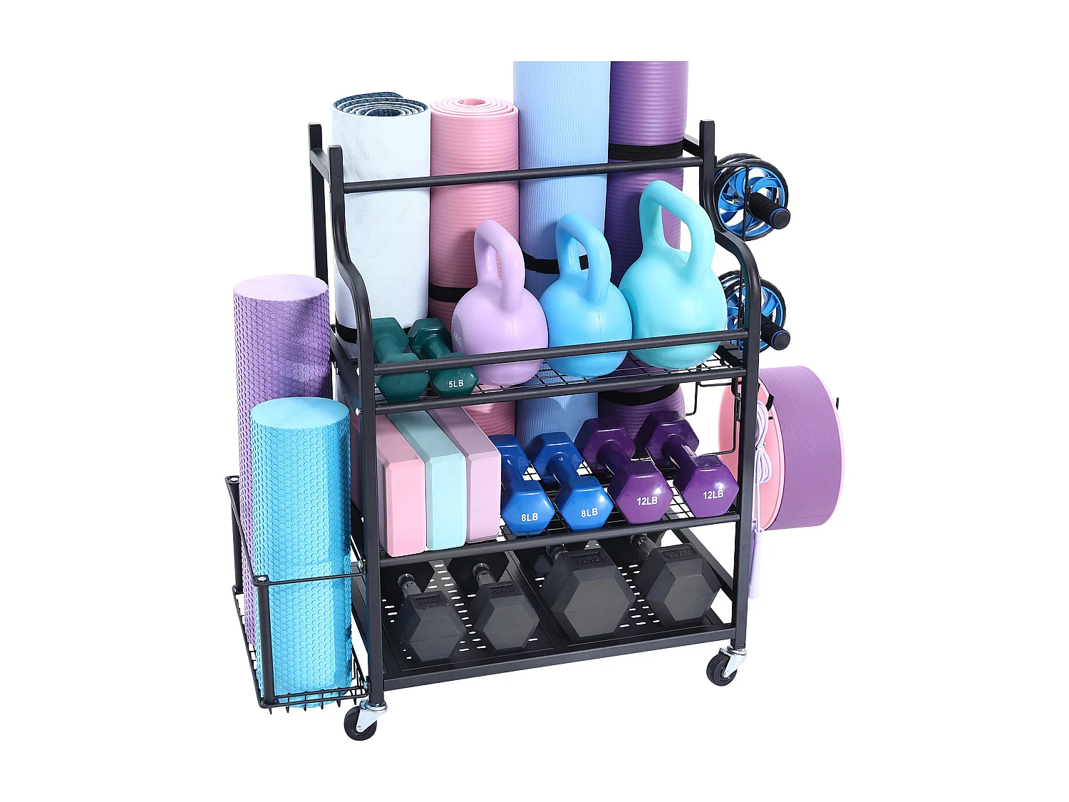 Support de Yoga Organisateur SucceBuy, Organiseur d'Équipement de Gym à Domicile, Support de Poids pour Haltères