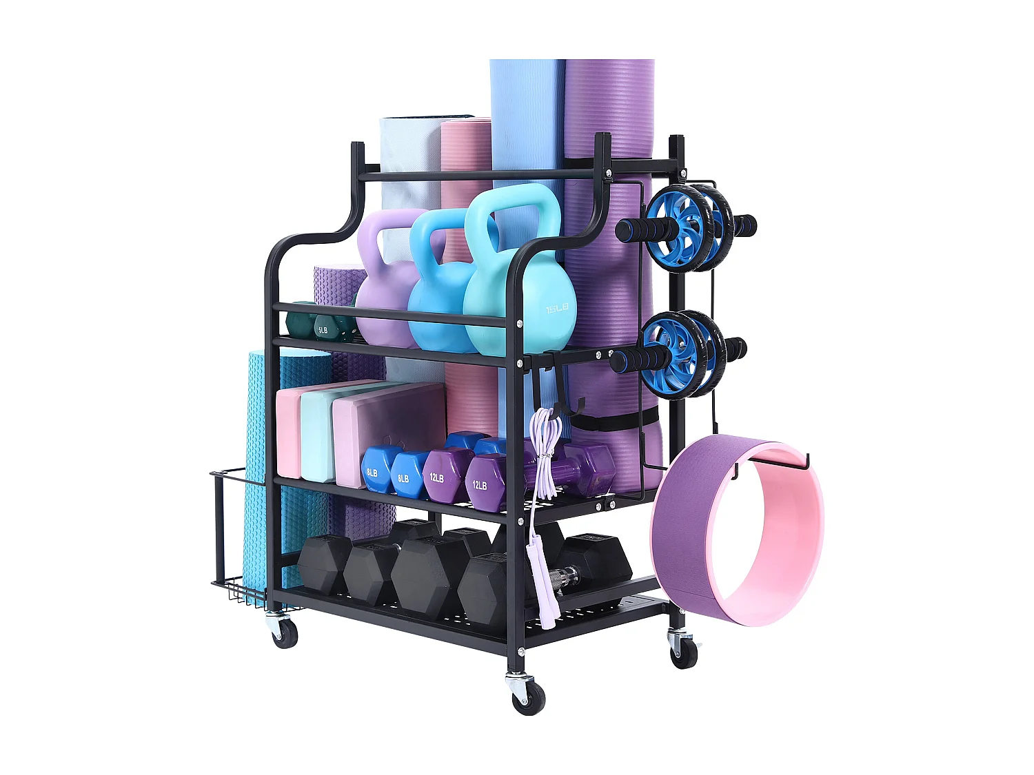 Support de Yoga Organisateur SucceBuy, Organiseur d'Équipement de Gym à Domicile, Support de Poids pour Haltères