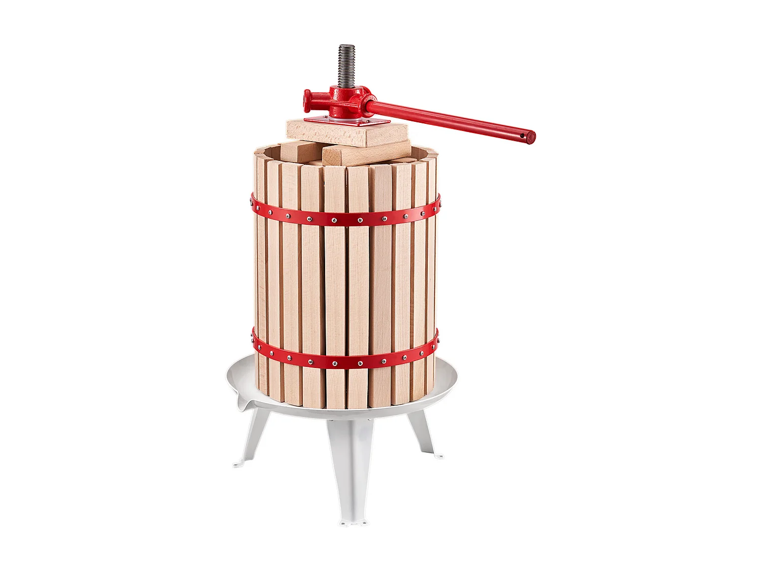 Spremiagrumi Manuale per Frutta e Vino SucceBuy, con Cesto di Legno 18L, per Produzione di Succo