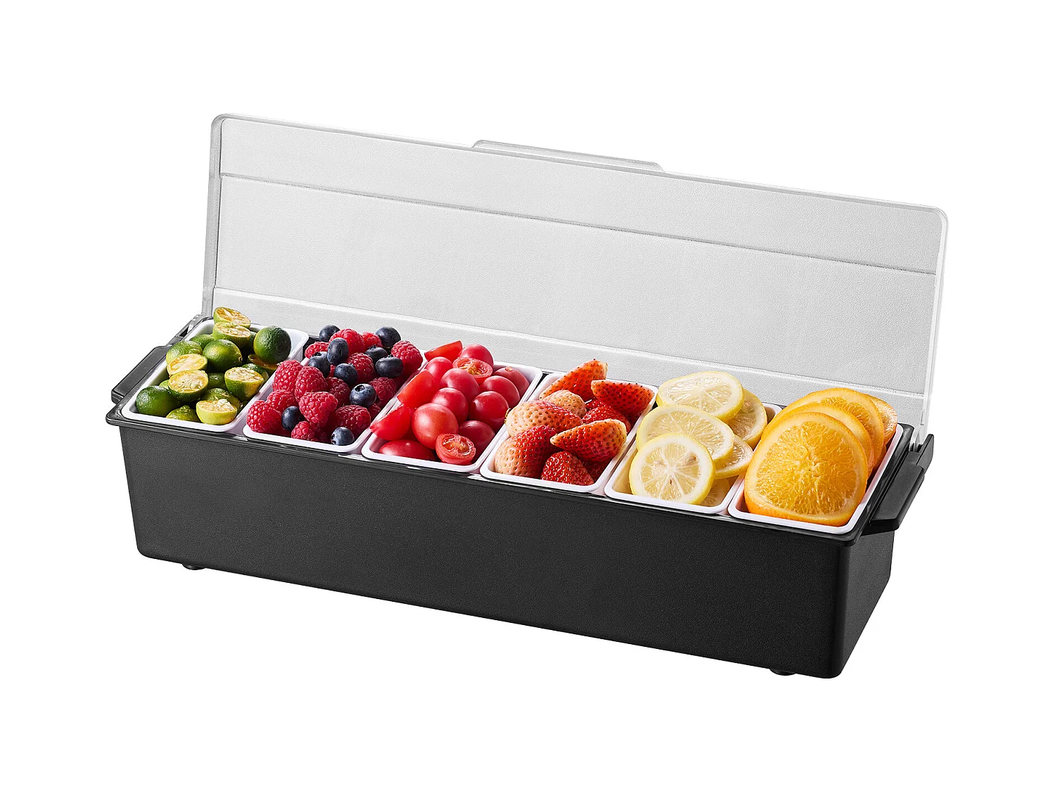 Distributeur d'Épices Réfrigéré SucceBuy, avec 6 Compartiments et Couvercle, 50,3x16,5x11,7 cm