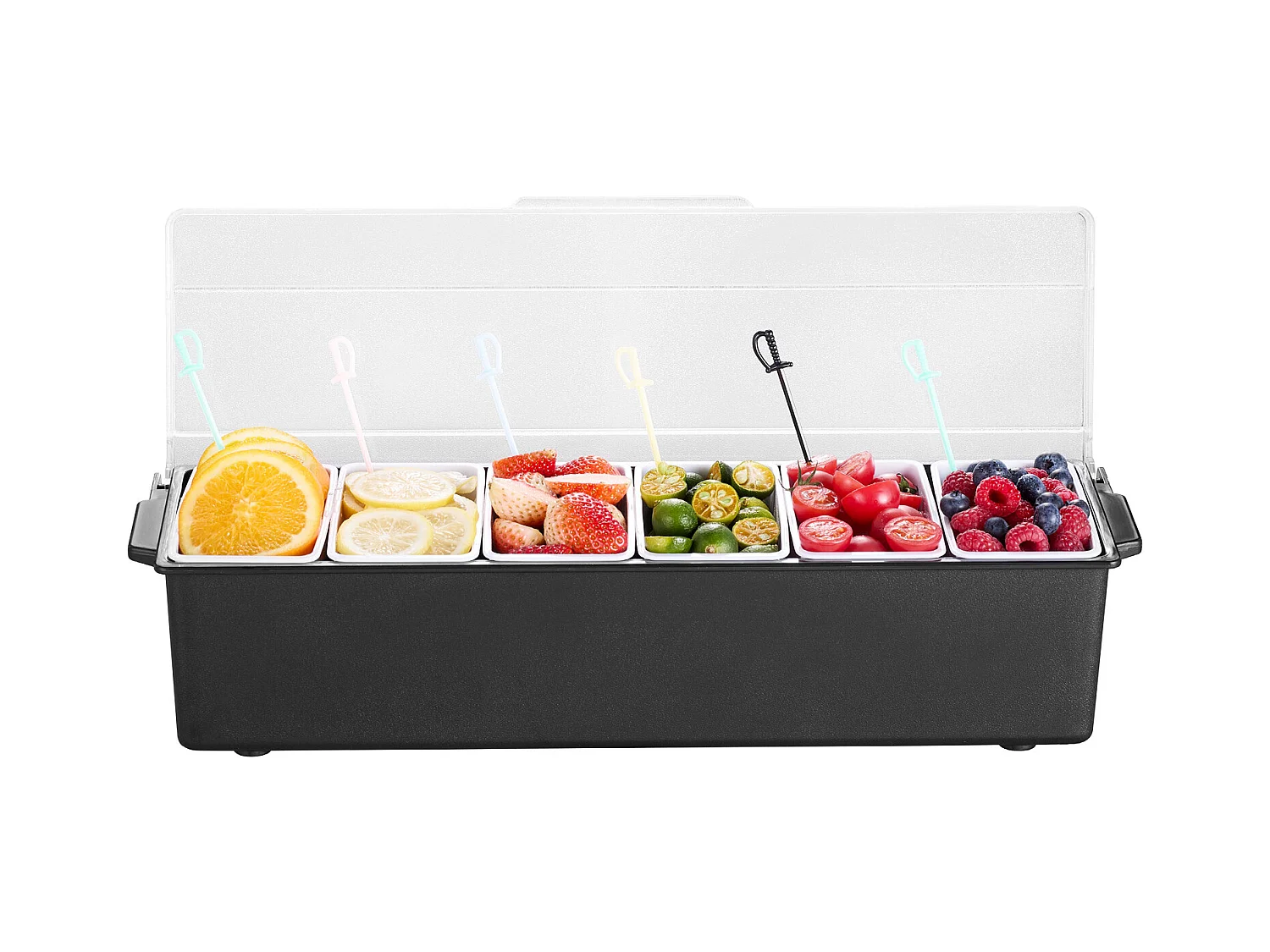 Distributeur d'Épices Réfrigéré SucceBuy, avec 6 Compartiments et Couvercle, 50,3x16,5x11,7 cm