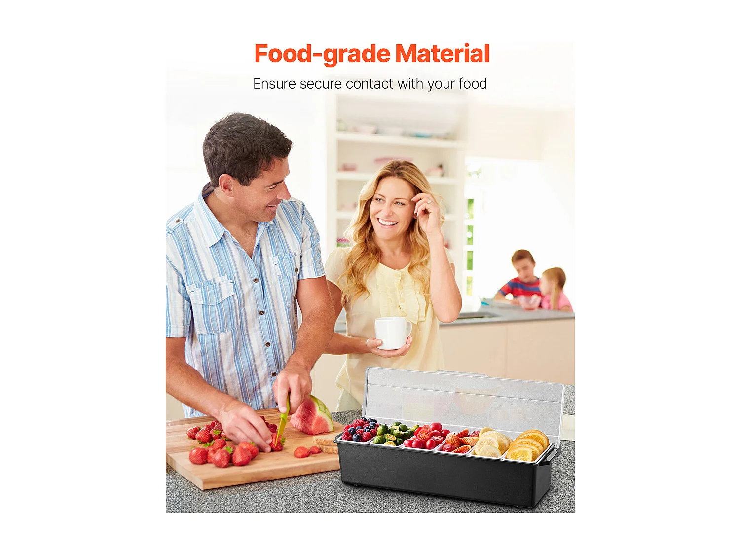 Distributeur d'Épices Réfrigéré SucceBuy, avec 6 Compartiments et Couvercle, 50,3x16,5x11,7 cm