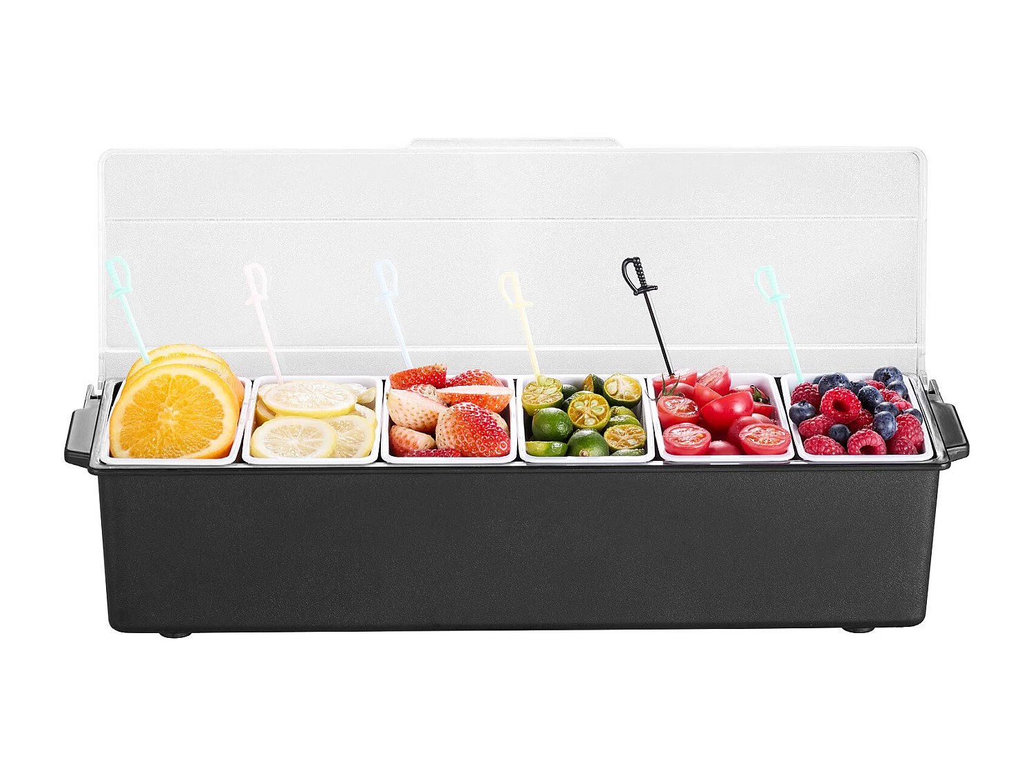 Distributeur d'Épices Réfrigéré SucceBuy, avec 6 Compartiments et Couvercle, 50,3x16,5x11,7 cm