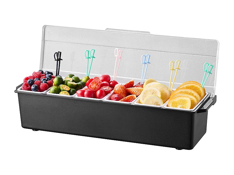 Distributeur d'Épices Réfrigéré SucceBuy, avec 6 Compartiments et Couvercle, 50,3x16,5x11,7 cm