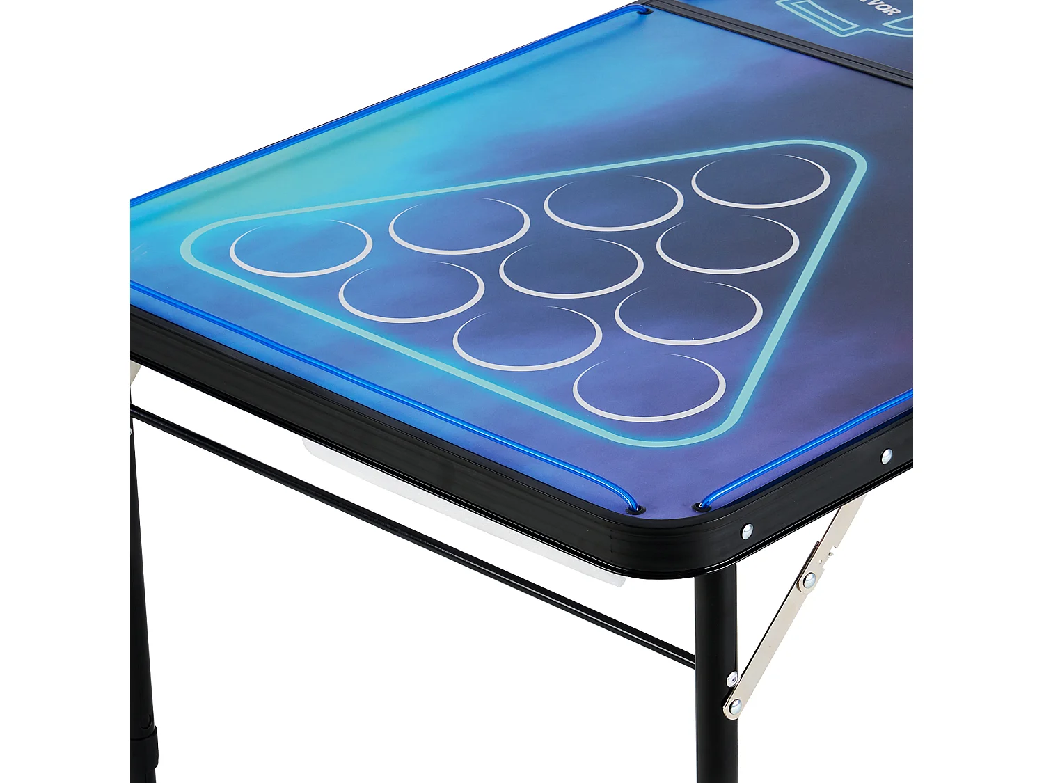 Table de Bière-Pong Portable SucceBuy, 2,4 m, avec Poignée de Transport LED, pour Bureau, Fête de Hayon, Voyage et Camping